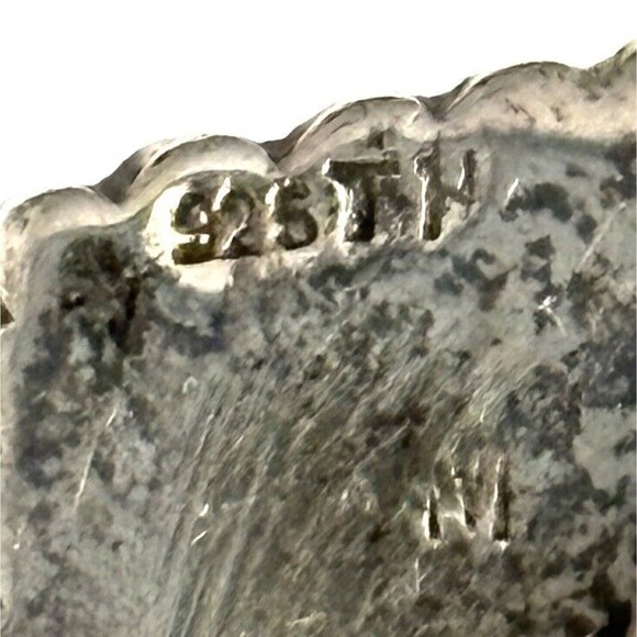 925 Sterling Silver Marcasite Black Onyx Bow Bar Brooch Pin Vintage 1” - Picture 3 of 5